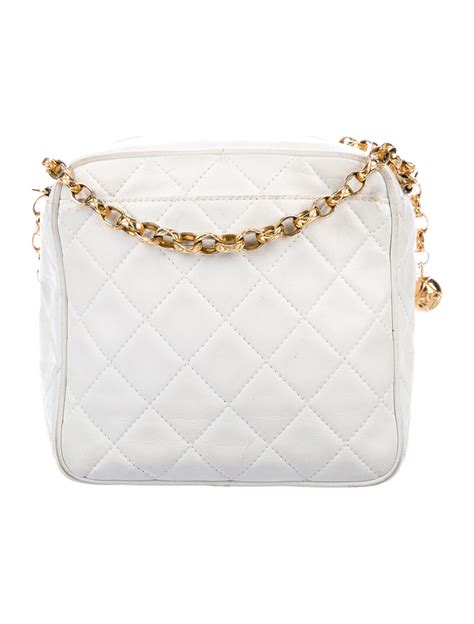 white chanel|White Chanel crossbody bag.